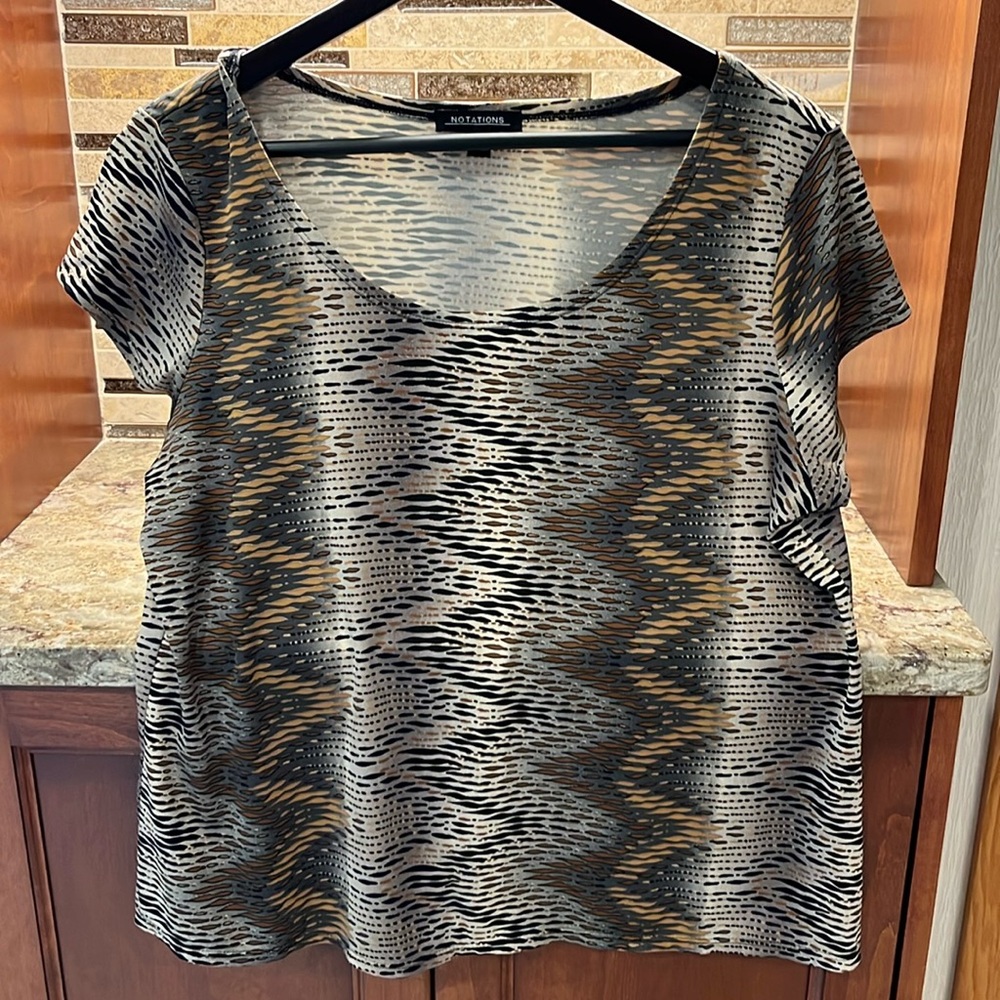 EUC Notations Geometric Patterned Blouse